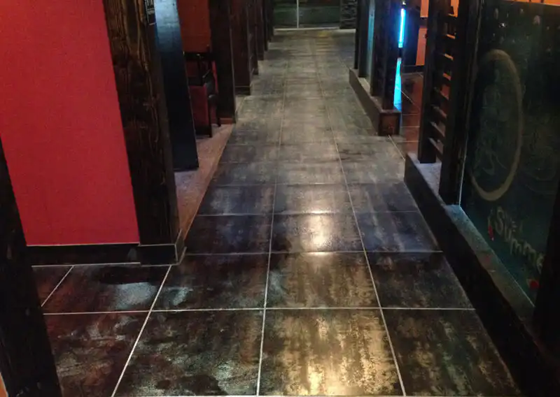 NON SLIP APPLICATION ON RESTAURANT PORCELAIN TILE FLOORS