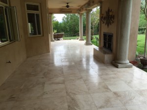 National Sealing was contracted to perform our non slip application to the travertine stone.