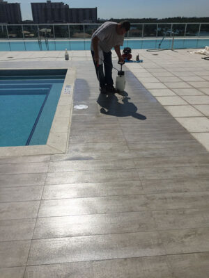 Slippery Porcelain Tiles on Pool Deck