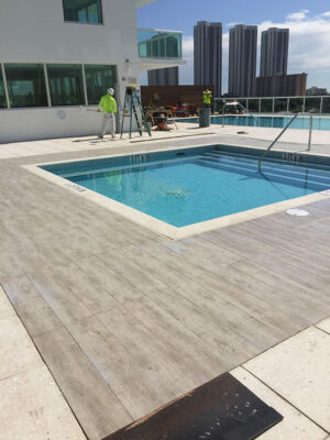 Slippery Porcelain Tiles on Pool Deck