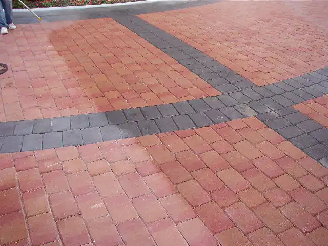 Cleaning & COATING pavers at Boca Grande, Boca Raton, FL