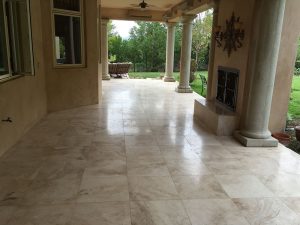 Non Slip Application on Travertine Stone by National Sealing Co.
