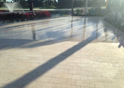 Comparison: Coated Travertine vs Bare Travertine