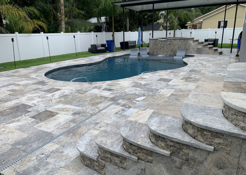 Sealing Travertine Decks in Tampa, FL