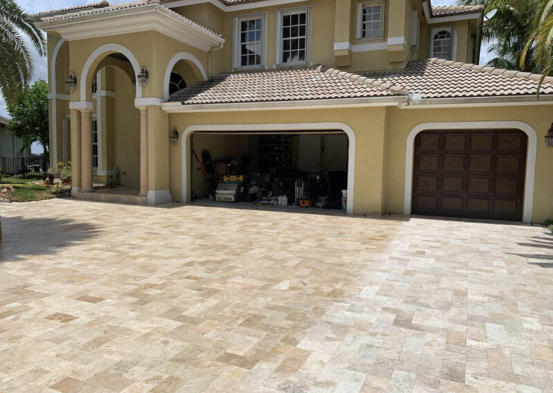 Sealing Travertine Driveway - Miramar, FL