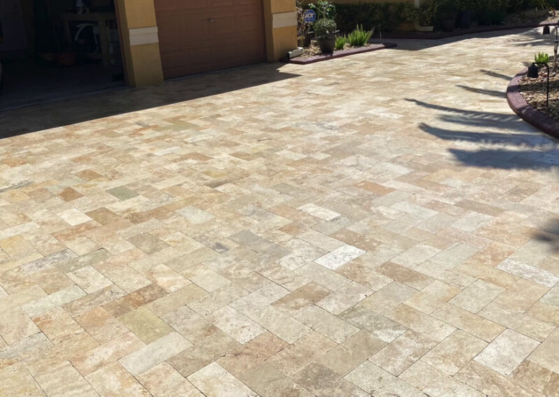 Sealing Travertine Driveway - Miramar, FL