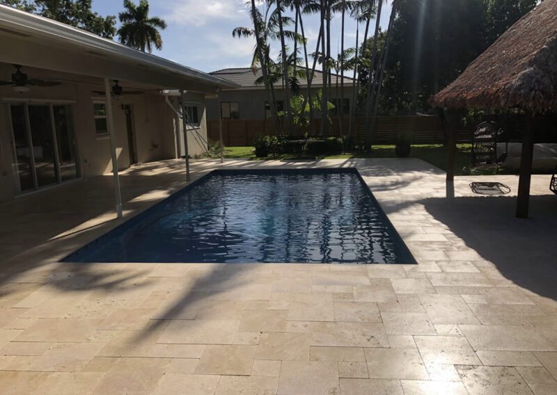 Sealing Travertine Pool Deck, Miami, FL