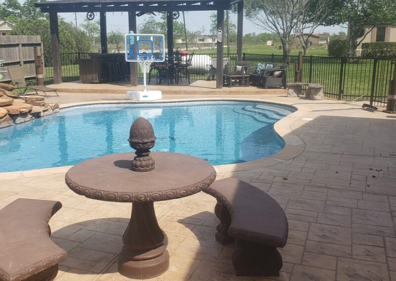 Stamped Concrete Deck Non Slip – Houston, TX
